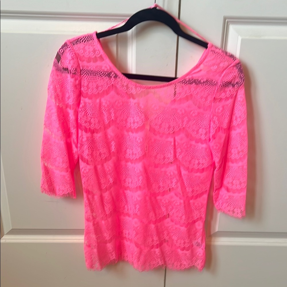 Pink Lace Women's Top